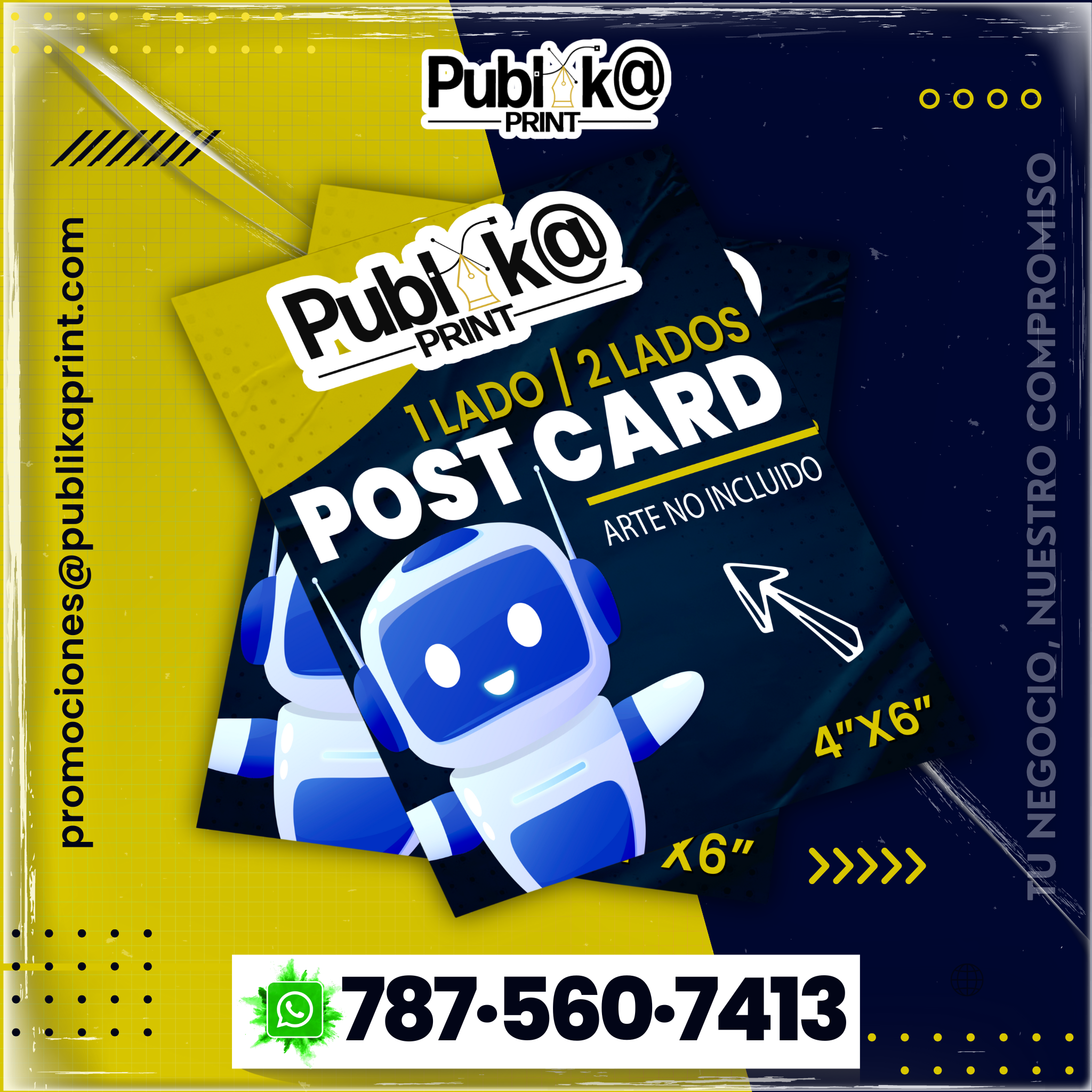 Post Card 4"x6" Glossy F/C (2 lados)