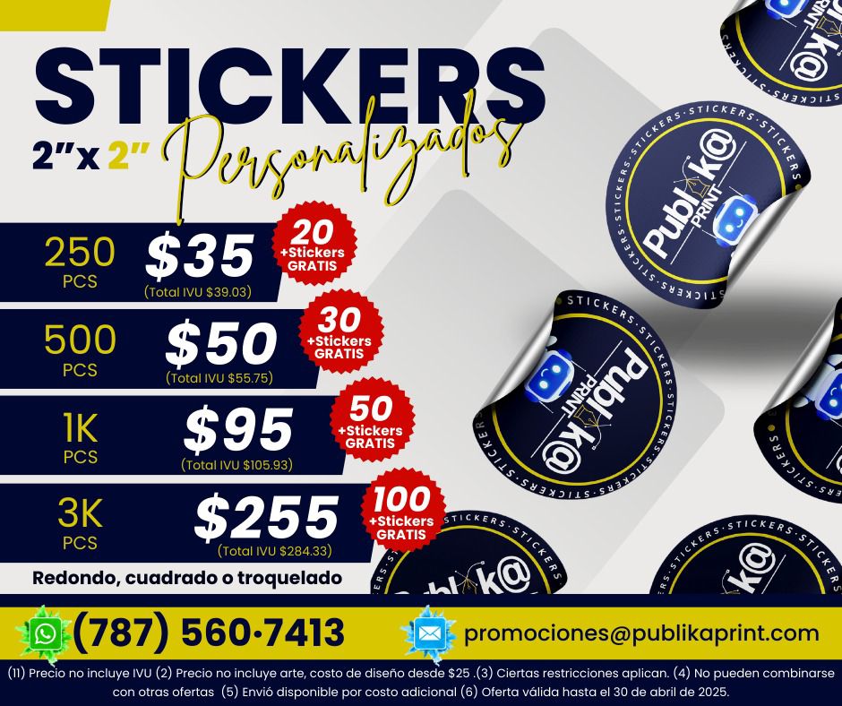 Stickers 2"x2" Personalizados