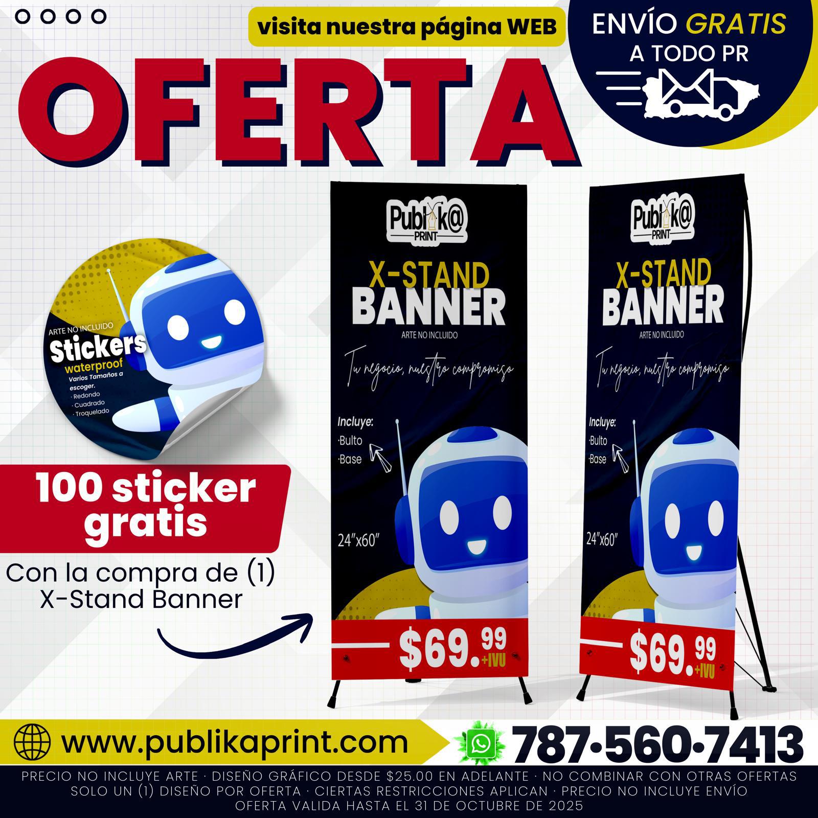 Oferta X-Stand Banner (100 stickers gratis)