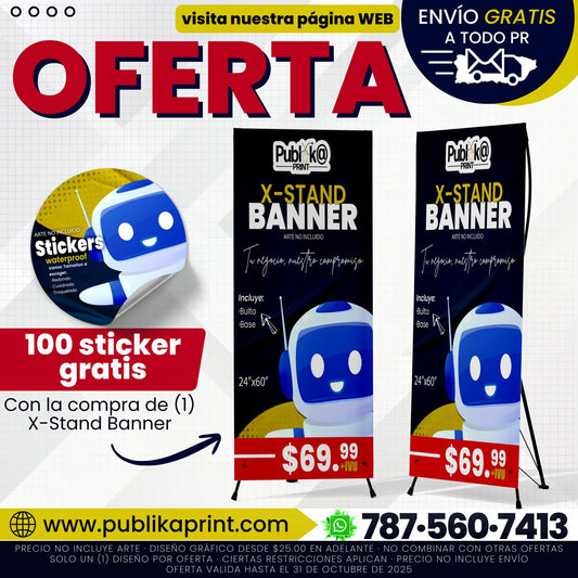 Oferta X-Stand Banner (100 stickers gratis)